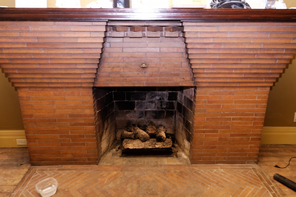 A clean fireplace