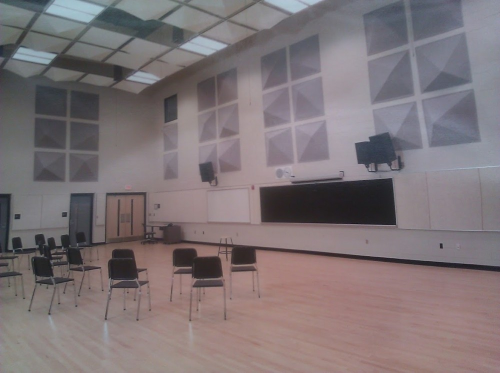 The band room at the Detroit School of Arts