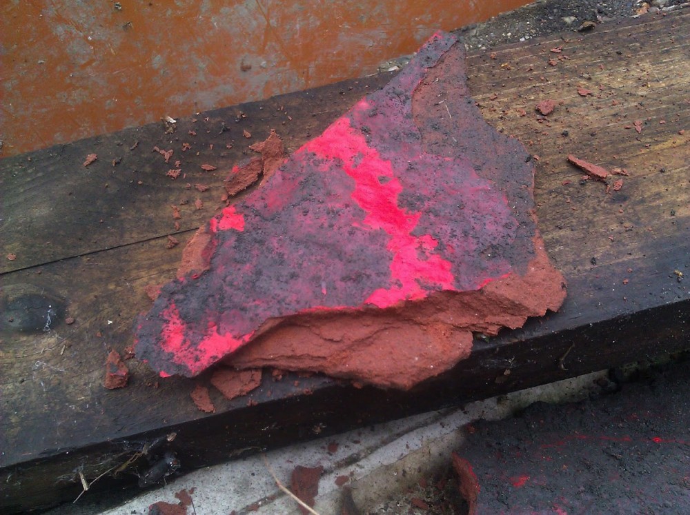 Red glazed ceramic found buried in Detroit