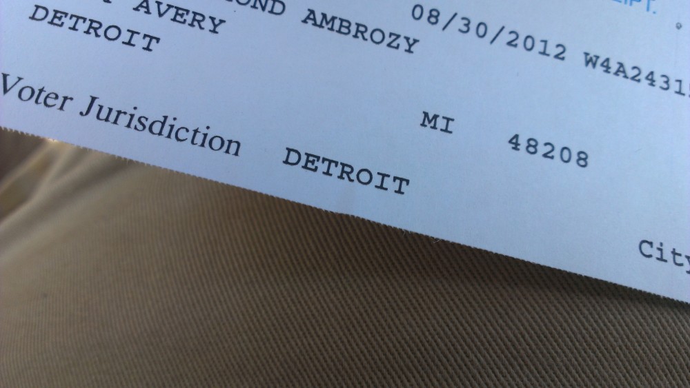 Registered to vote in Detroit